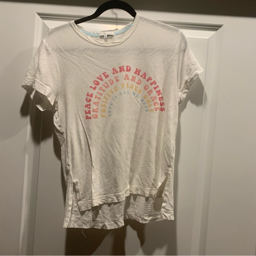 Peace love and happiness Tee Pj salvage PO